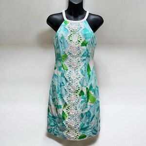 Lilly Pulitzer Pearl Shift Dress Poolside Blue First Impression Print size 0